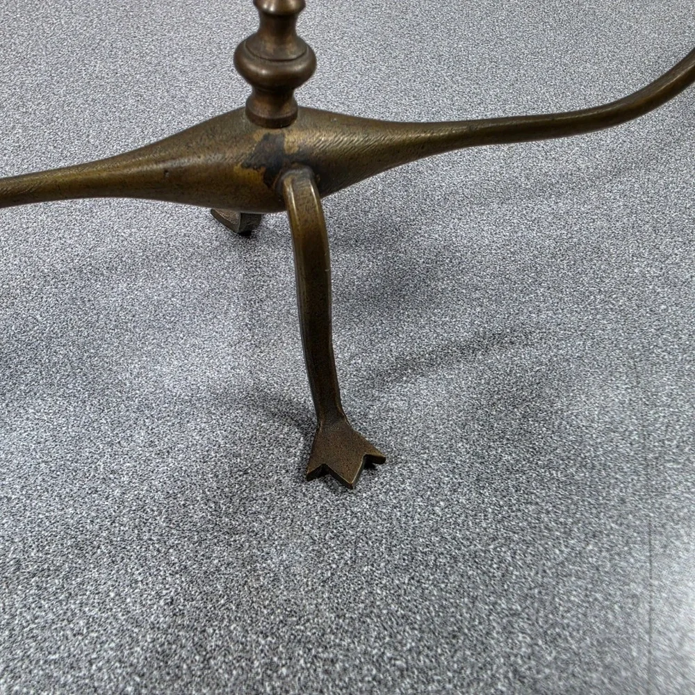 Vtg brass cantilever piano‎ candlestick cannonball paw feet Candle Holder Italy